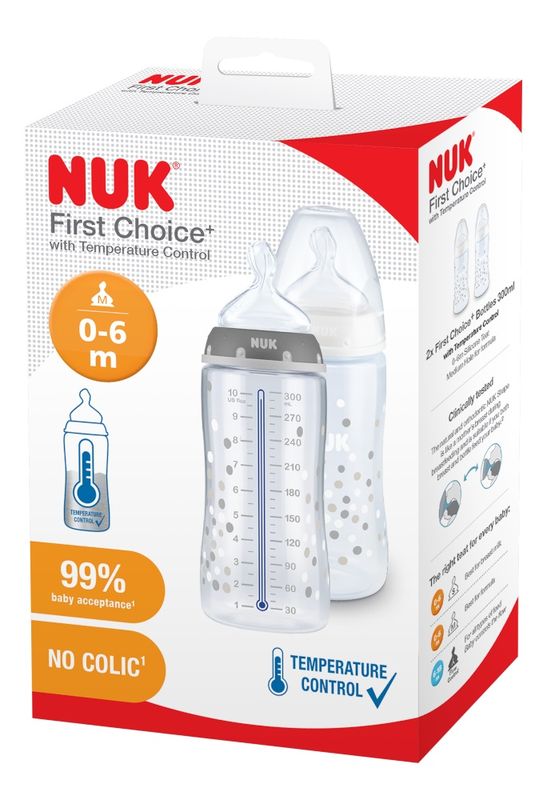 NUK First Choice Plus Twin Set with Temp Control 0-6 months